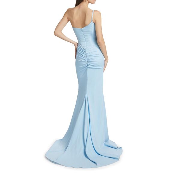 Atelier Prabal Gurung Scout One-Shoulder Stretch Crepe Slit-Front Gown US 4 $349 - Picture 3 of 12